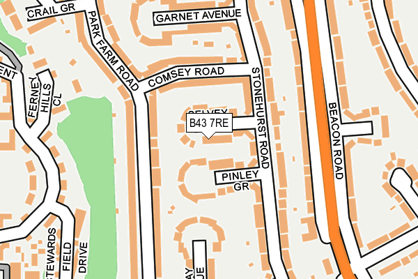 B43 7RE map - OS OpenMap – Local (Ordnance Survey)
