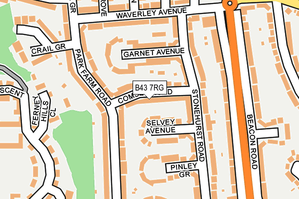 B43 7RG map - OS OpenMap – Local (Ordnance Survey)