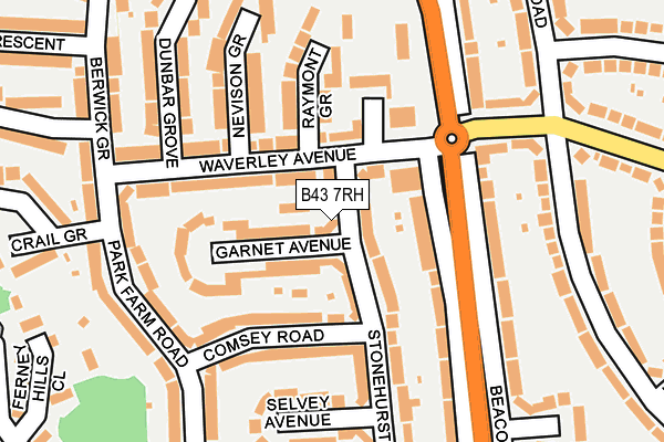 B43 7RH map - OS OpenMap – Local (Ordnance Survey)