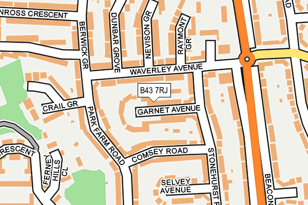 B43 7RJ map - OS OpenMap – Local (Ordnance Survey)
