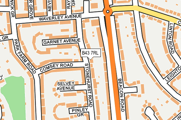 B43 7RL map - OS OpenMap – Local (Ordnance Survey)