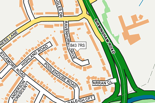 B43 7RS map - OS OpenMap – Local (Ordnance Survey)