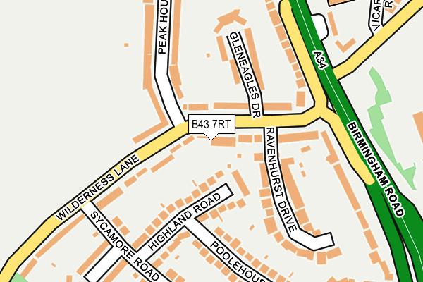 B43 7RT map - OS OpenMap – Local (Ordnance Survey)