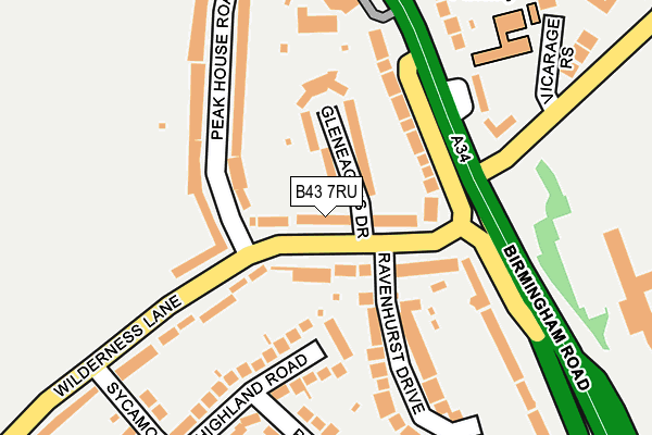 B43 7RU map - OS OpenMap – Local (Ordnance Survey)