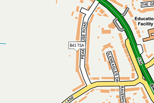 B43 7SA map - OS OpenMap – Local (Ordnance Survey)