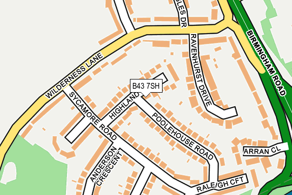 B43 7SH map - OS OpenMap – Local (Ordnance Survey)