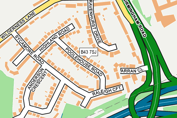 B43 7SJ map - OS OpenMap – Local (Ordnance Survey)