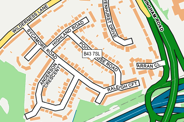 B43 7SL map - OS OpenMap – Local (Ordnance Survey)