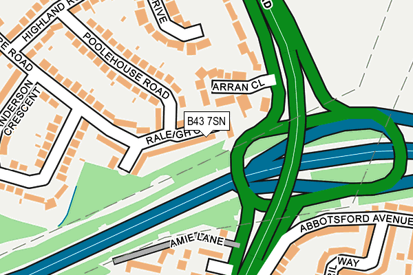 B43 7SN map - OS OpenMap – Local (Ordnance Survey)