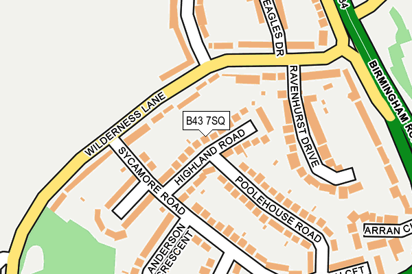 B43 7SQ map - OS OpenMap – Local (Ordnance Survey)