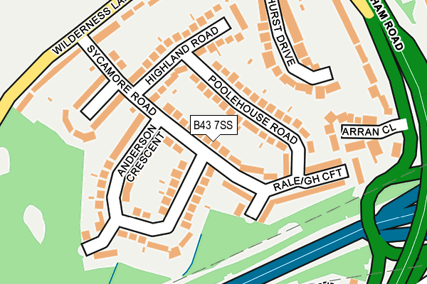 B43 7SS map - OS OpenMap – Local (Ordnance Survey)