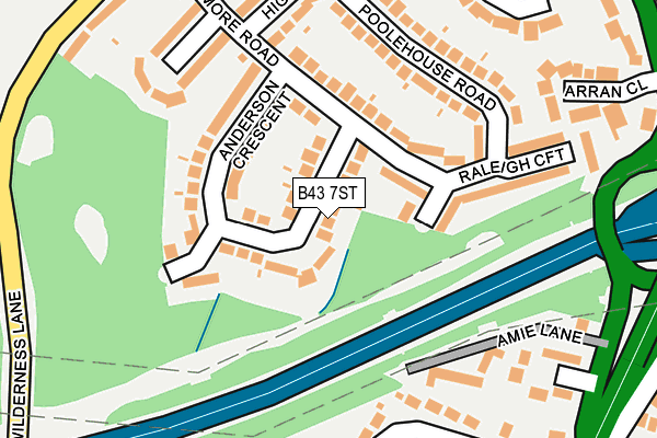 B43 7ST map - OS OpenMap – Local (Ordnance Survey)