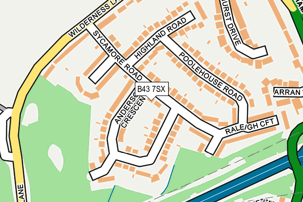 B43 7SX map - OS OpenMap – Local (Ordnance Survey)
