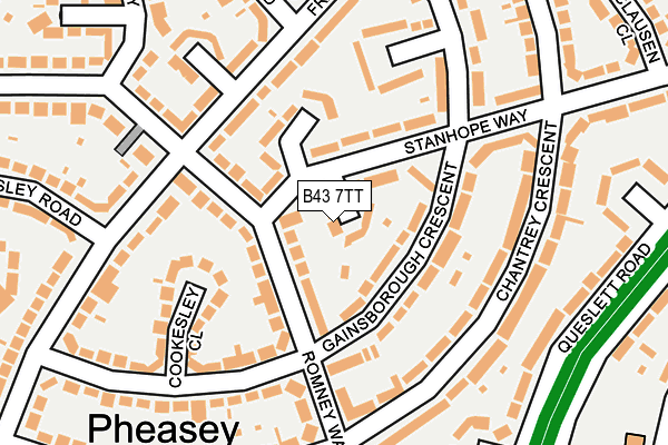 B43 7TT map - OS OpenMap – Local (Ordnance Survey)