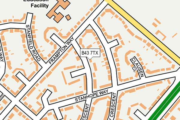 B43 7TX map - OS OpenMap – Local (Ordnance Survey)