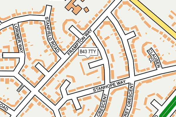 B43 7TY map - OS OpenMap – Local (Ordnance Survey)