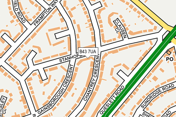 B43 7UA map - OS OpenMap – Local (Ordnance Survey)