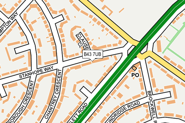 B43 7UB map - OS OpenMap – Local (Ordnance Survey)
