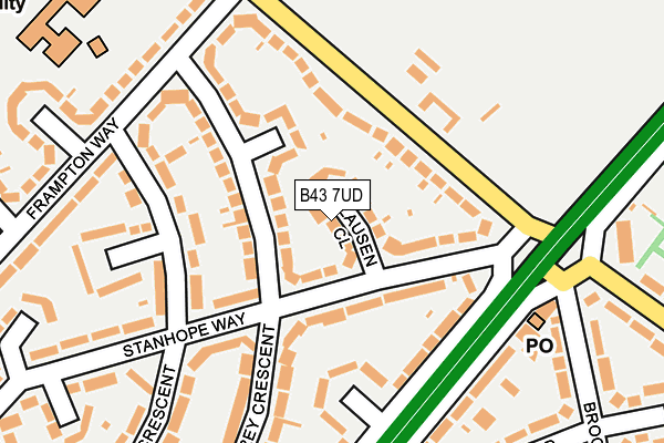 B43 7UD map - OS OpenMap – Local (Ordnance Survey)