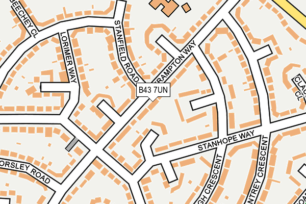 B43 7UN map - OS OpenMap – Local (Ordnance Survey)