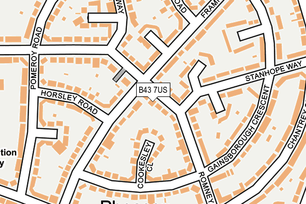 B43 7US map - OS OpenMap – Local (Ordnance Survey)