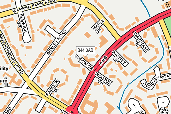 B44 0AB map - OS OpenMap – Local (Ordnance Survey)