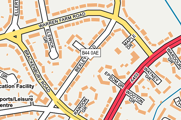 B44 0AE map - OS OpenMap – Local (Ordnance Survey)