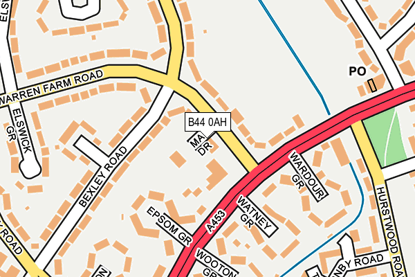 B44 0AH map - OS OpenMap – Local (Ordnance Survey)