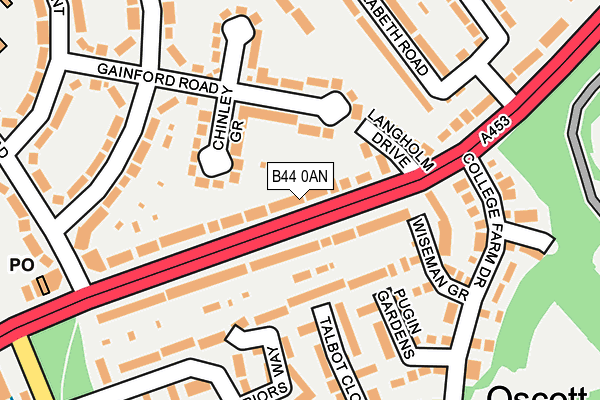 B44 0AN map - OS OpenMap – Local (Ordnance Survey)