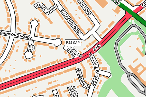 B44 0AP map - OS OpenMap – Local (Ordnance Survey)