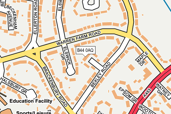 B44 0AQ map - OS OpenMap – Local (Ordnance Survey)