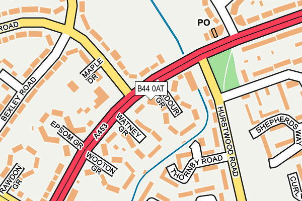 B44 0AT map - OS OpenMap – Local (Ordnance Survey)