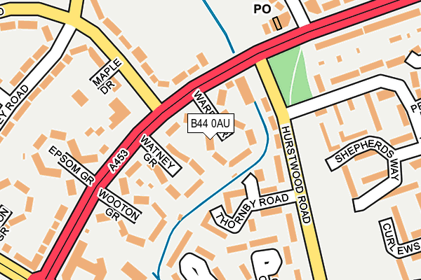 B44 0AU map - OS OpenMap – Local (Ordnance Survey)