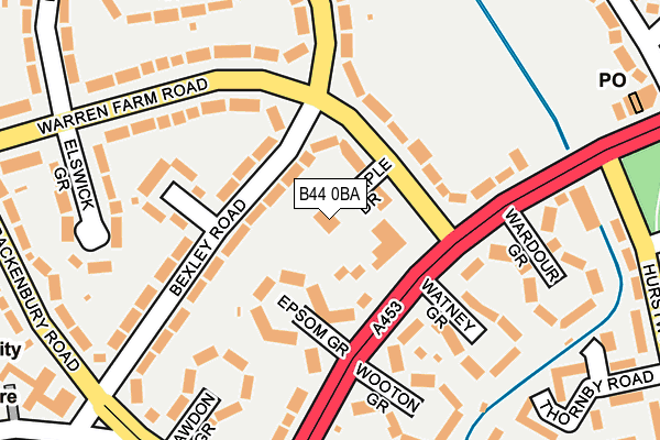 B44 0BA map - OS OpenMap – Local (Ordnance Survey)