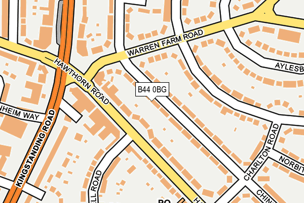 B44 0BG map - OS OpenMap – Local (Ordnance Survey)