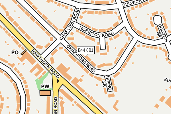 B44 0BJ map - OS OpenMap – Local (Ordnance Survey)