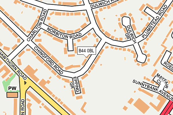 B44 0BL map - OS OpenMap – Local (Ordnance Survey)