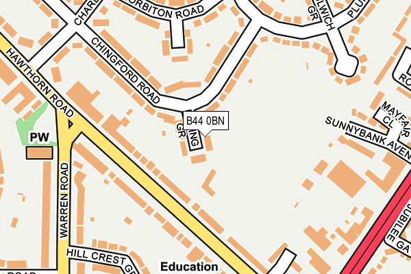 B44 0BN map - OS OpenMap – Local (Ordnance Survey)