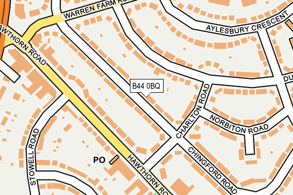 B44 0BQ map - OS OpenMap – Local (Ordnance Survey)