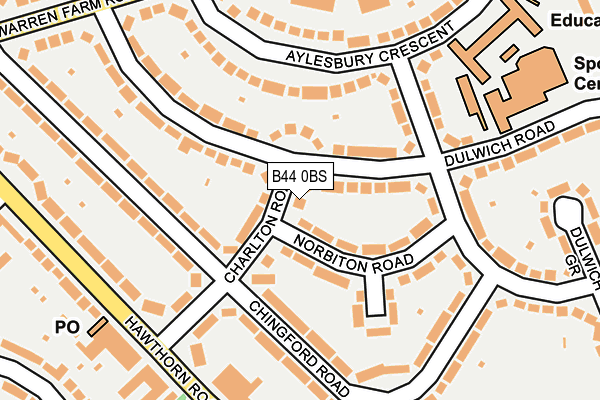 B44 0BS map - OS OpenMap – Local (Ordnance Survey)