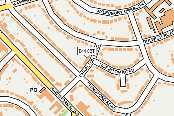 B44 0BT map - OS OpenMap – Local (Ordnance Survey)