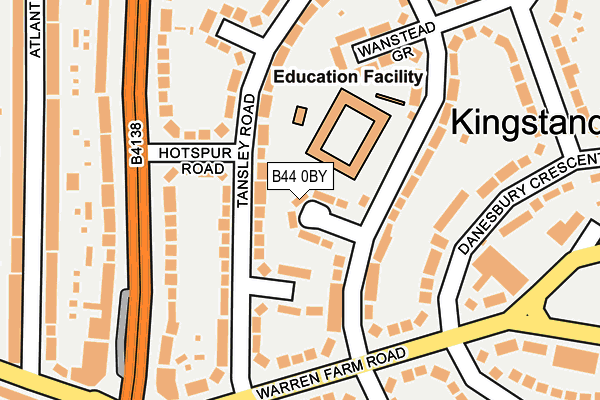 B44 0BY map - OS OpenMap – Local (Ordnance Survey)