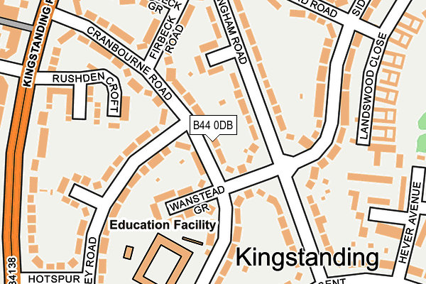 B44 0DB map - OS OpenMap – Local (Ordnance Survey)