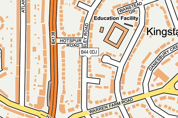 B44 0DJ map - OS OpenMap – Local (Ordnance Survey)