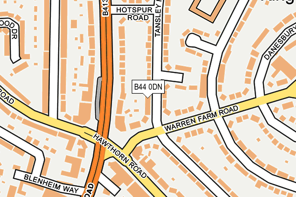 B44 0DN map - OS OpenMap – Local (Ordnance Survey)