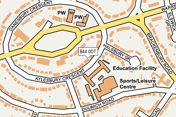 B44 0DT map - OS OpenMap – Local (Ordnance Survey)