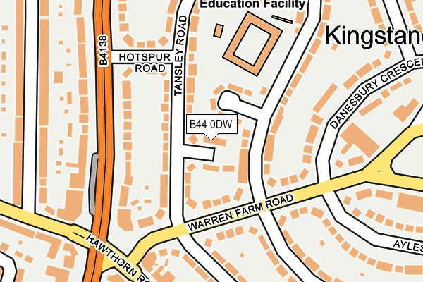 B44 0DW map - OS OpenMap – Local (Ordnance Survey)