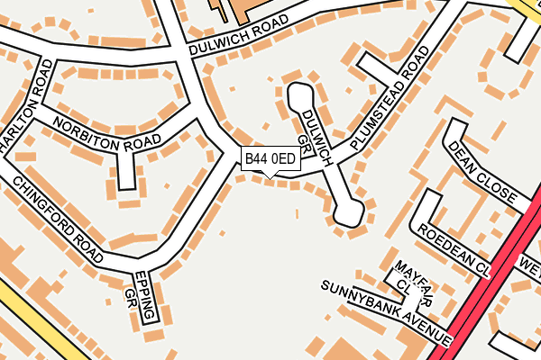 B44 0ED map - OS OpenMap – Local (Ordnance Survey)