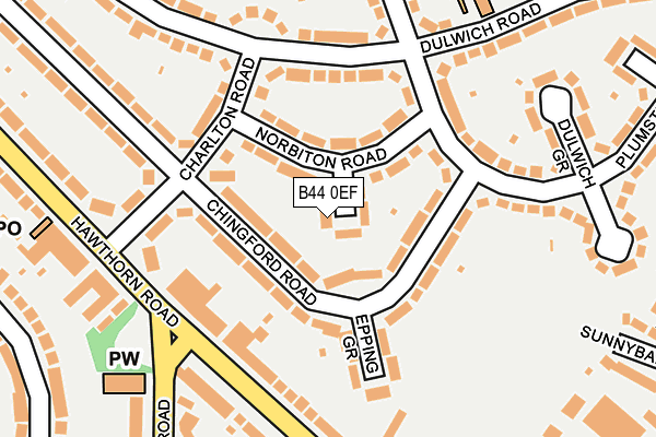 B44 0EF map - OS OpenMap – Local (Ordnance Survey)
