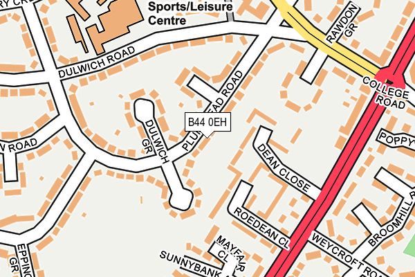 B44 0EH map - OS OpenMap – Local (Ordnance Survey)